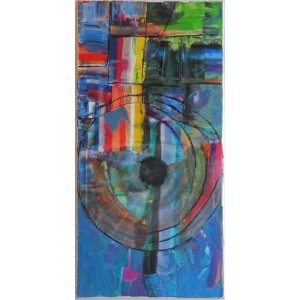 Keirahmen 50x100 cm.
Titel: Im Auge des Schwarzen Loches.