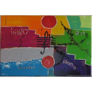 Keilrahmen 40x60 cm.
Titel: Vier von Vier.