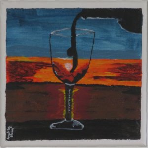 Keilrahmen 20x20 cm.
Titel: Glass Wein.