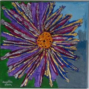 Keilrahmen 20x20 cm.
Titel: Blume der Phantasie.