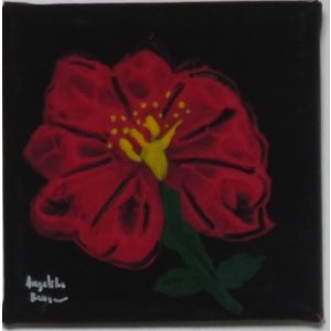 Keilrahmen 10x10 cm.
Titel: Die Blüte.