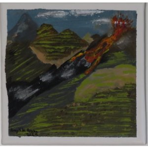 Keilrahmen 20x20 cm.
Titel: Iceland Fagradalsfjall.