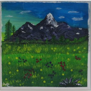 Keilrahmen 20x20 cm.
Titel: Frühlings Erwachen.