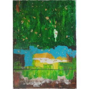 Keilrahmen 50x70 cm.
Titel: Schimmernder Wald.