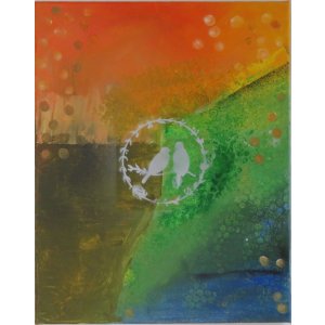 Keilrahmen 40x50 cm.
Titel: Im Zentrum.