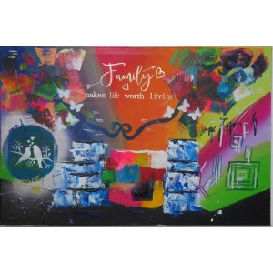 Keilrahmen 60x80 cm.
Titel: Familie.