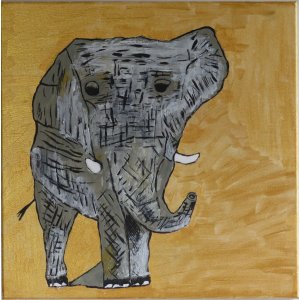 Keilrahmen 40x40 cm.
Titel:Elephant.