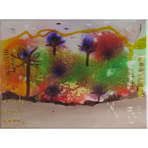 Keilrahmen 30x40 cm.
Titel: Wald der Phantasie.