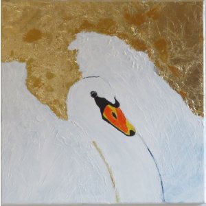 Keilrahmen 50x50 cm.
Titel: Schwan.