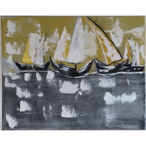 Keilrahmen 40x50 cm.
Titel: Segel hoch.