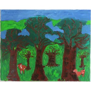 Keilrahmen
Titel: Reh und Fuchs.