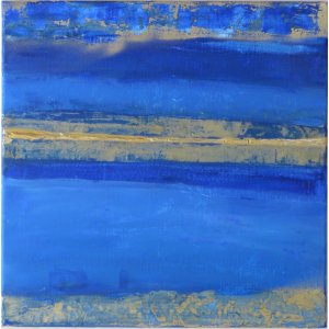 Keilrahmen 40x40 cm
Titel Blau/Gold.