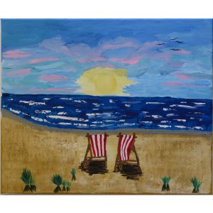 Keilrahmen
Titel: Ein Tag am Strand.
