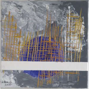 Keilrahmen 30x30cm.
Titel: Abstrakte Kugel.