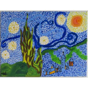 Keilrahmen 30x40cm.
Titel: Sternennacht. Von Vincent van Gogh.