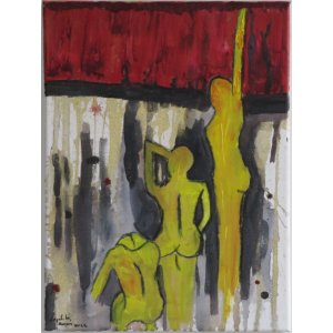 Keilrahmen 30x40cm.
Titel:Abstrakt Akt von 3 Positionen.