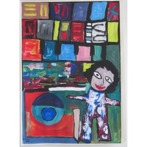 Papier 50x70cm.
Titel: Abstarkt Gefühl.