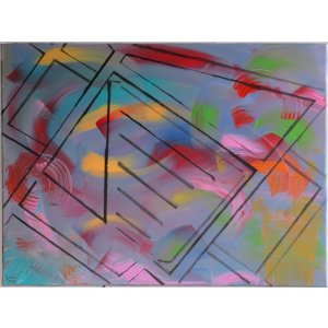 Keilrahmen 50x70cm.
Titel: Strich,Strich.