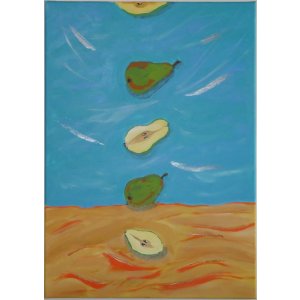 Keilrahmen 50x70 cm.
Titel: Sag ja zur Birne.