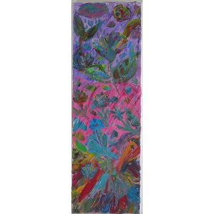 Keirahmen 30x90 cm.
Titel: Bunter Planet.