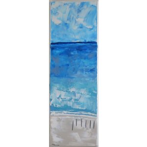 Keilrahmen 30x90 cm.
Titel: Ein Tag am Strand.