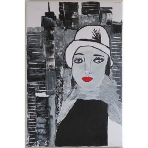 Keilrahmen 40x60 cm.
Titel: Lady in New york.