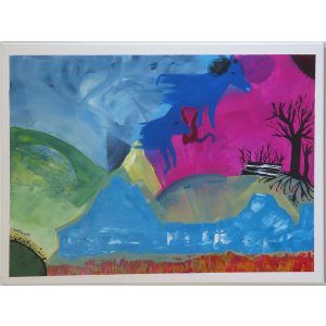 Keilrahmen 60x80cm.
Titel: Das alte neue Schicksal.