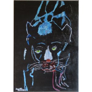 Keilrahmen 50x70cm.
Titel: Schwarzer Panther.