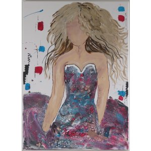 Keilrahmen 50x70 cm.
Titel: Frau im Karneval.