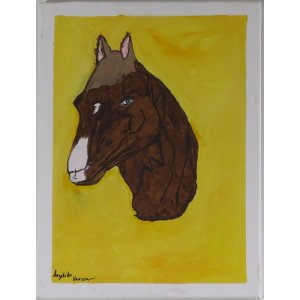 Keilrahmen 30x40 cm.
Titel: Das Braune Pferd.