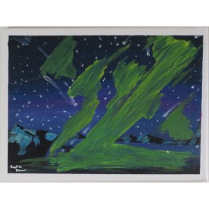 Keilrahmen: 30x40 cm.
Titel: Aurora borealis.