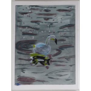 Keilrahmen 30x40 cm.
Titel: Schwan am see.