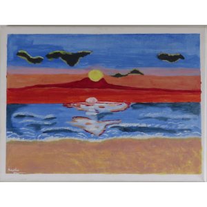 Keilrahmen 30x40 cm.
Titel: Sonnenuntergang.