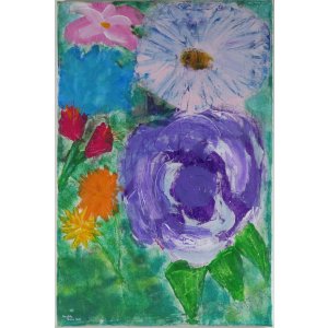 Keilrahmen 40x60 cm.
Titel: Blumen Meer.