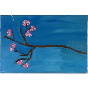 Keilrahmen 60x40 cm.
Titel: Kirschblüten.