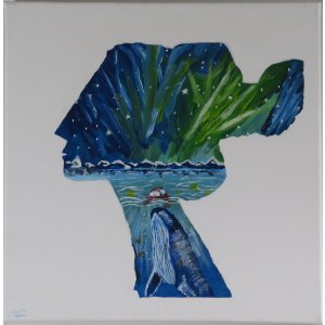 Keilrahmen 60x40 cm.
Titel: Eine Frau Träumt....
