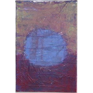 Keilrahmen 40x60 cm.
Titel: Blaue Sonne.