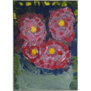 Keilrahmen 50x70 cm.
Titel: Blumenbeet.