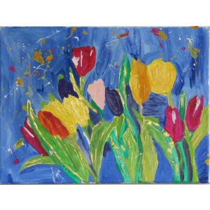 Keilrahmen 30x40 cm.
Titel :Tulpen im Licht.