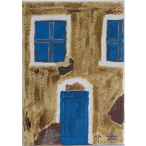 Keilrahmen 30x40 cm.
Titel: Frontseite eines Alten Hauses.