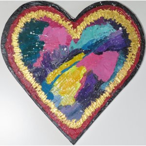 Keilrahmen 40x40 cm.
Titel: Herz in Flamen.