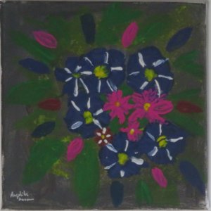 Keilrahmen 20x20 cm.
Titel: Blumenstrauss.