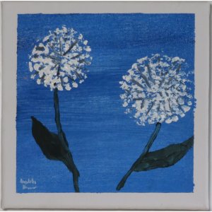 Keilrahmen 20x20 cm.
Titel Pusteblumen.