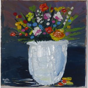Keilrahmen 20x20 cm.
Titel Blumenvase.