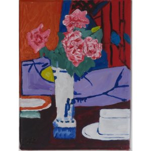 Keilrahmen 14,5x 24 cm.
Pink Roses,Chinese Vase. von Samuel Peploe 1920.
