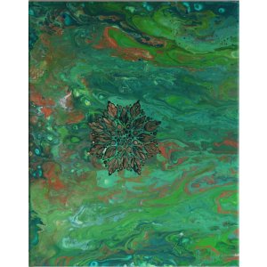 Keilrahmen 60x40 cm.
Titel: Grüner Stern.