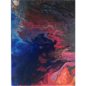 Keilrahmen XL 40x30 cm.
Titel: Kalter Strom gegen Warmen Strom.
