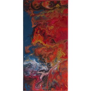 Keilrahmen XL 20x50 cm.
Titel: Feuer und Wasser.