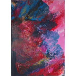 Keilrahmen 50x70 cm.
Titel: Pink und Blau.