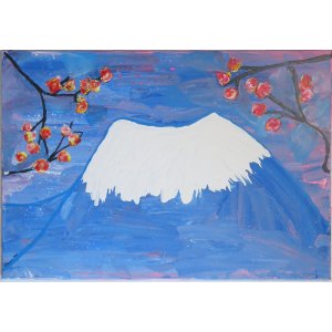 Keilrahmen 60x80cm.
Titel: Kirschblüten am Fuji-san.